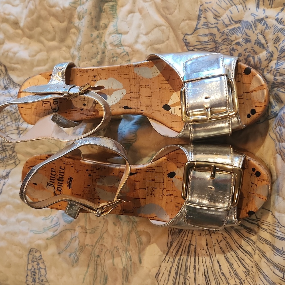 Juicy Couture Silver Wedges Size 8.5